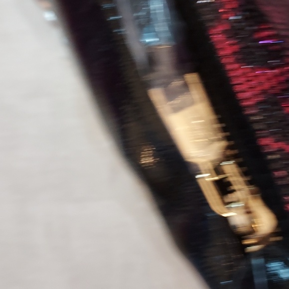 Betsey Johnson Pink & Leopard chain link / gold & silvertone crossbody - Picture 4 of 7